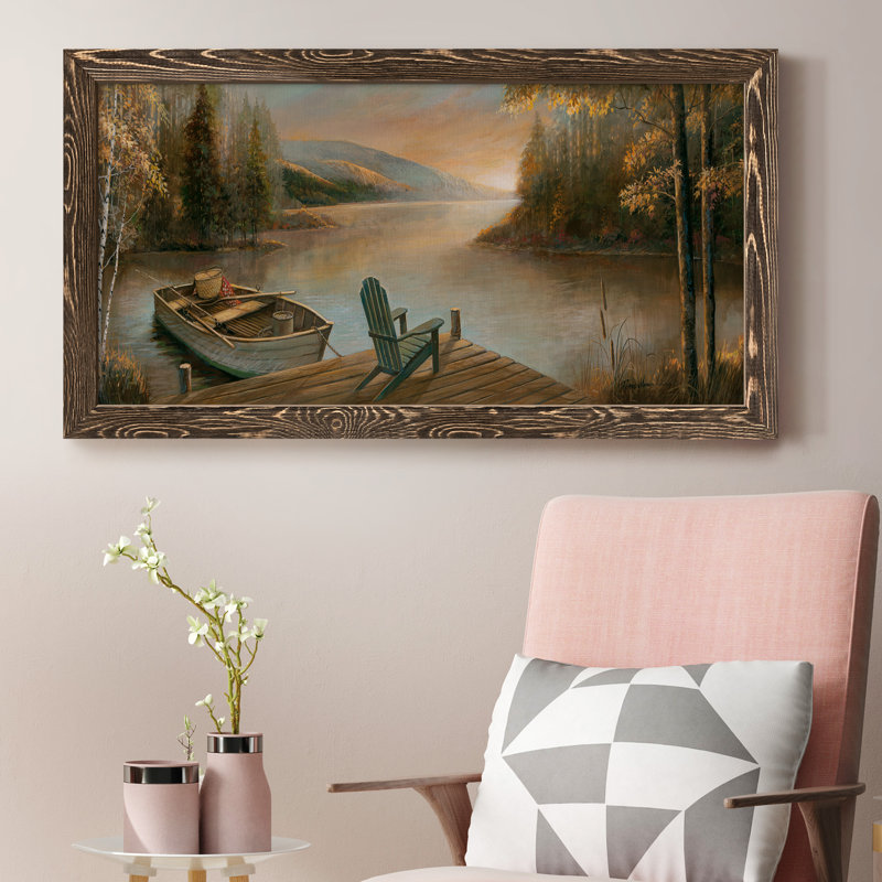 Tranquil Waters - Peinture sur toile encadrée, Noyer
