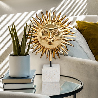 Golden Life Force Sun Statue Sculpture