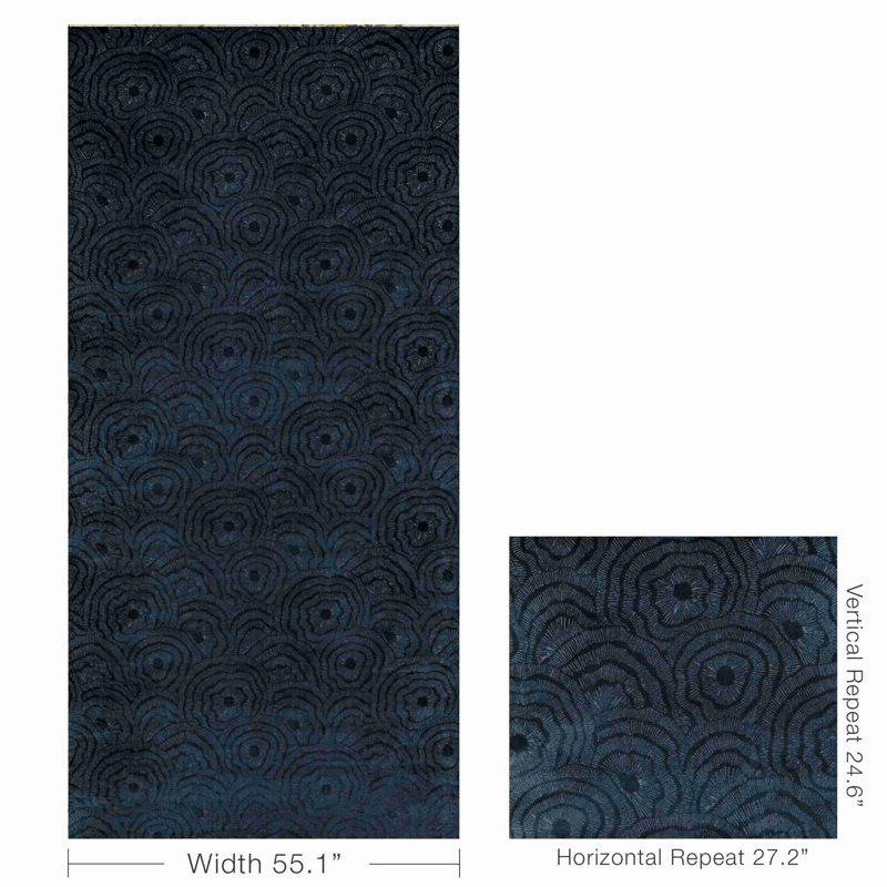 Trad Nouveau Panache Velvet Fabric, Ink