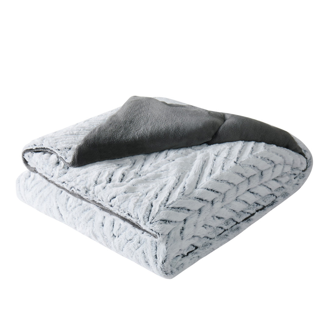 Christian Siriano Grey Chevron Gift Boxed Throw Christian Siriano