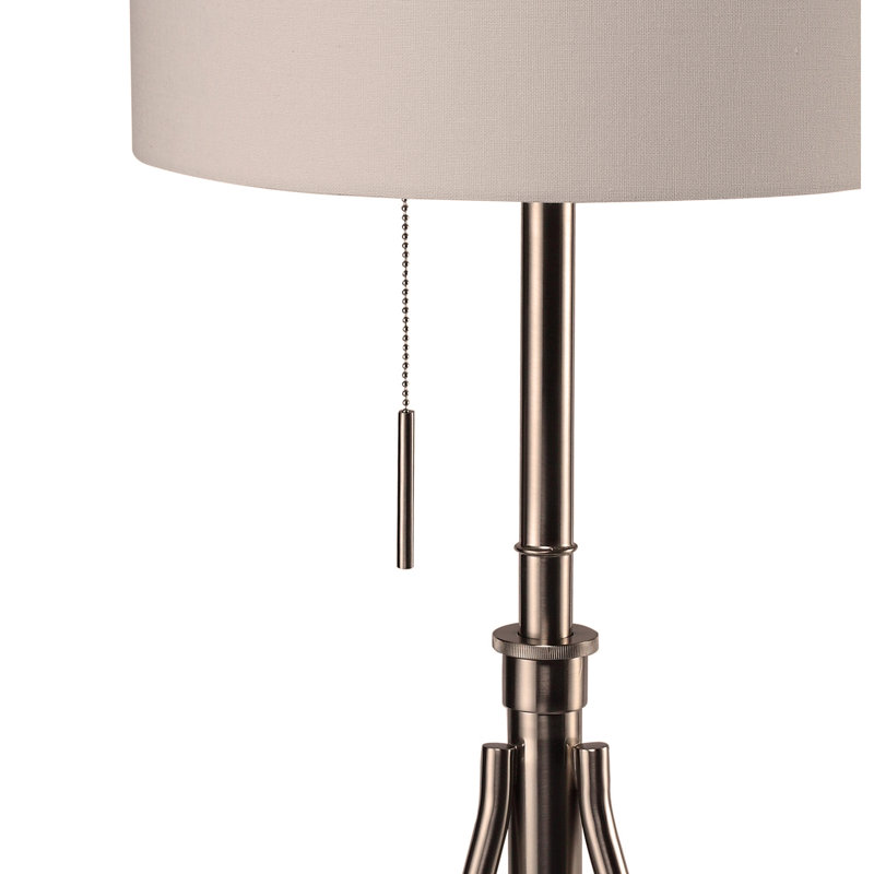 58 po - 72 po H Trépied réglable avec abat-jour KD, 1 pièce, Nickel brossé