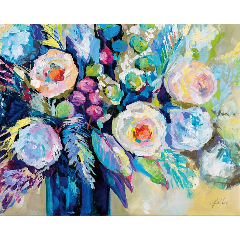 «Garden Blues» par Jeanette Vertentes - peinture sur toile tendue