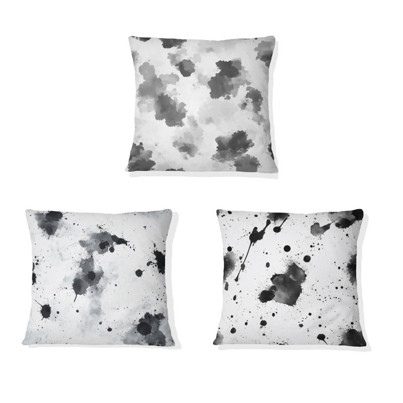 Coussin décoratif 3 pièces noir et blanc Minimal, H 20 po x l 20 po