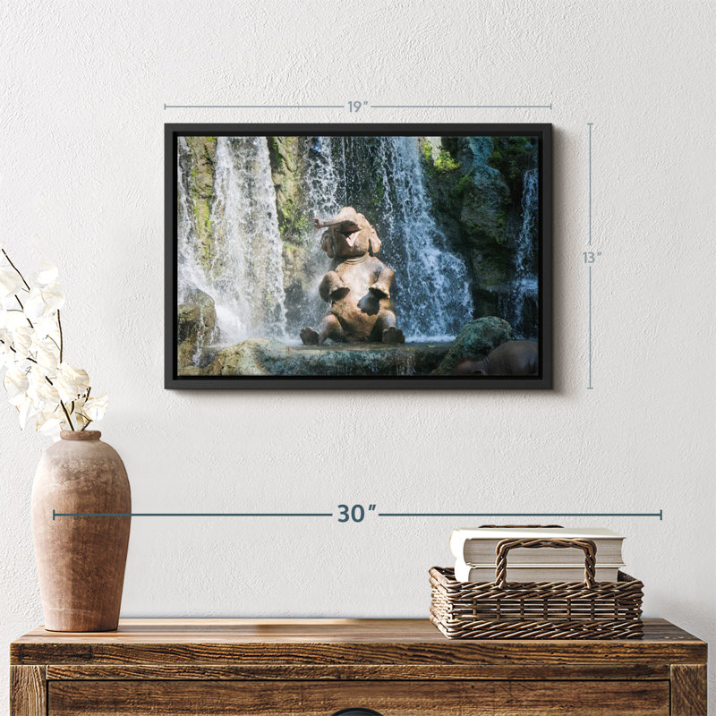 Elephant Bath Time Canvas Print, 13" H x 19" W