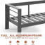 Causeuse de patio en aluminium toutes saisons de 50 po avec coussins gris foncé épais et structure grise-331788602