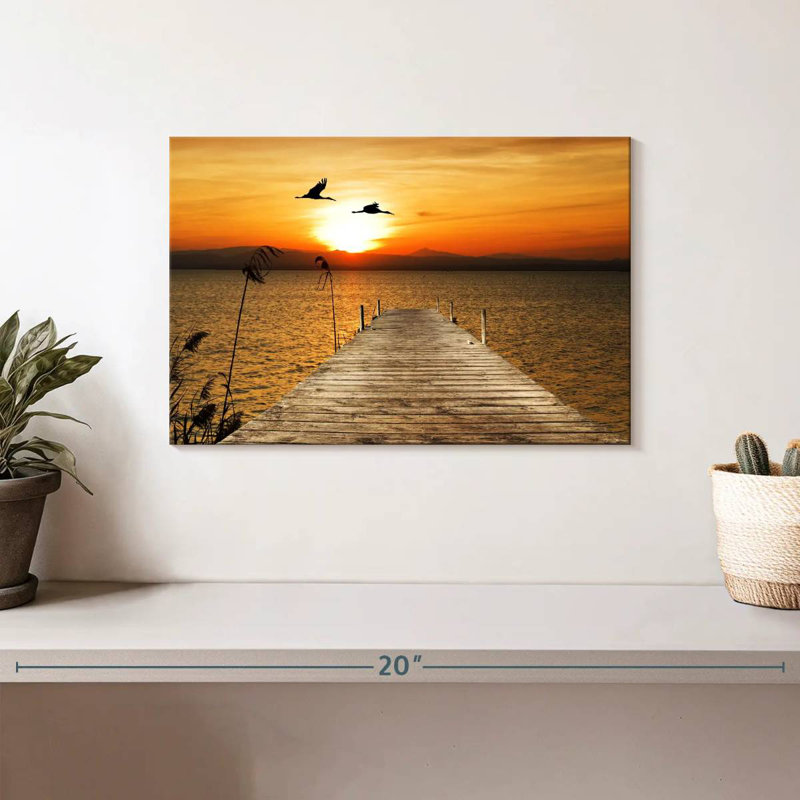 Alvord Beach Dock Sunset, 8" H x 12" W
