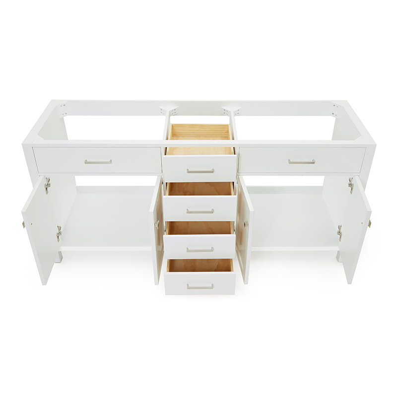 Petrel 72'' Double Bathroom Vanity Base Only, White