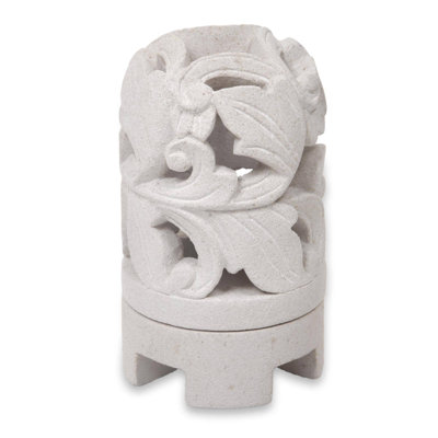 Photophore calcaire sculpture indonésien