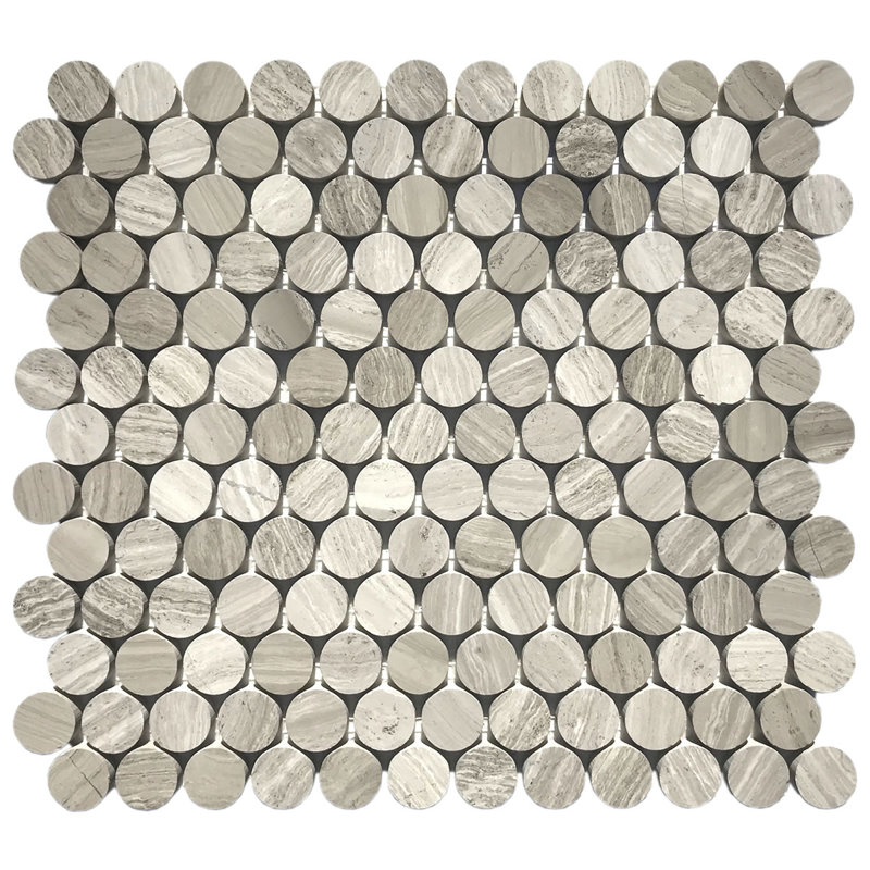 Mosaïque ronde en bois