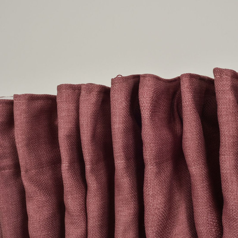 Extra Long & Extra Wide Faux Linen Decorative Curtain Single Panel, 280cm Width x 175cm Drop, Rose Pink