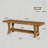 55" Solid Wood Entryway Bench, 2-Tier Long End of Bed Bench-30486233
