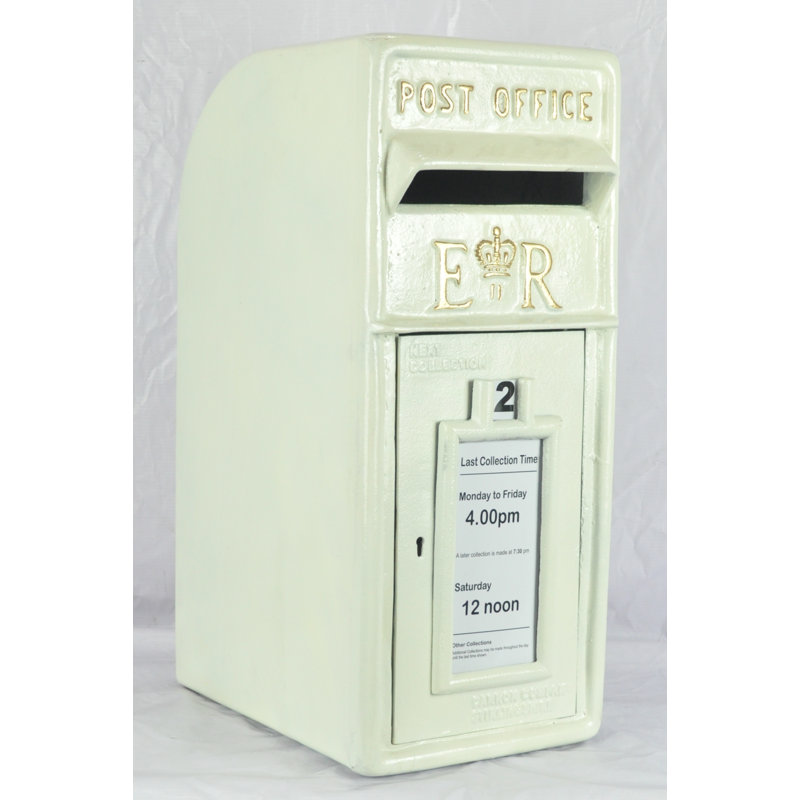Brocklesby Metal Wall Mounted Post Box, White