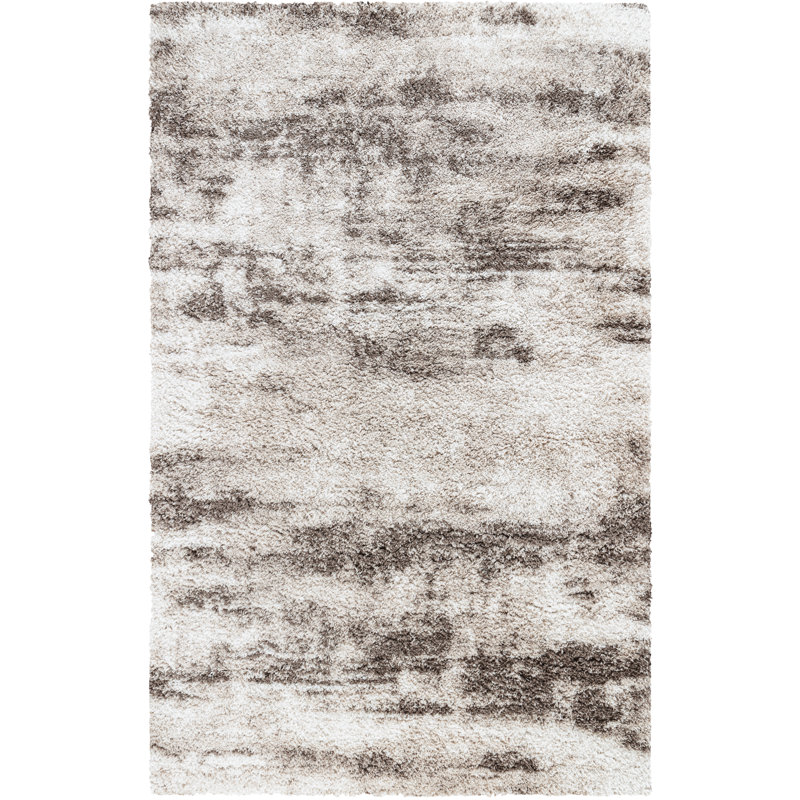 Tapis beige à poils longs Alban, Rectangle 6 pi 6 po x 9 pi 6 po