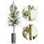 Arbre artificiel dans un pot de fleurs moderne, décoration d'arbre en soie d'olivier artificiel (pot et arbre)-424482374-407143817