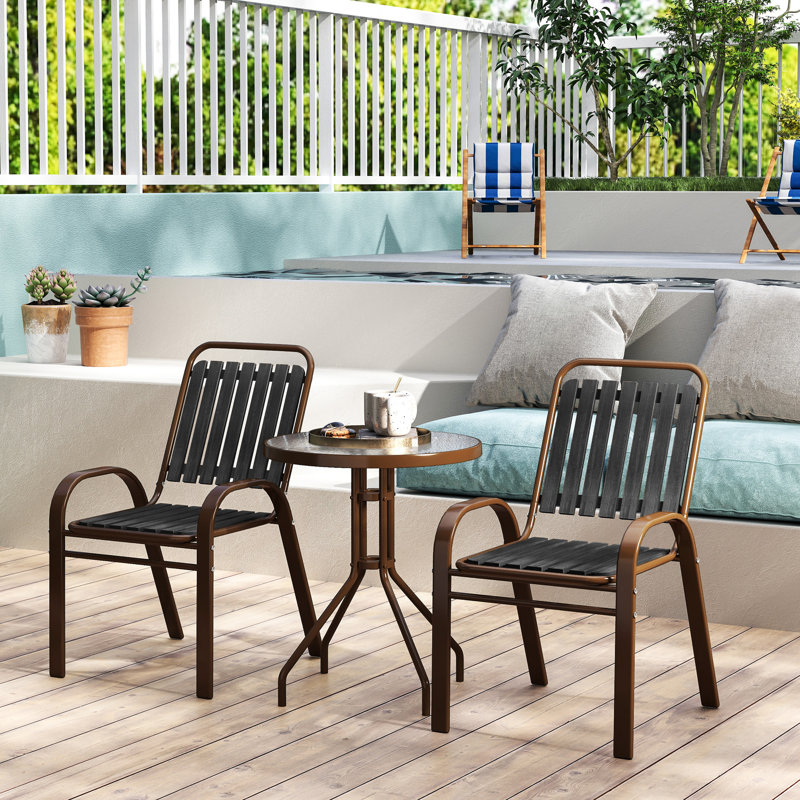 Round 3 - Piece 2 - Person 60Cm L Outdoor Bistro Set
