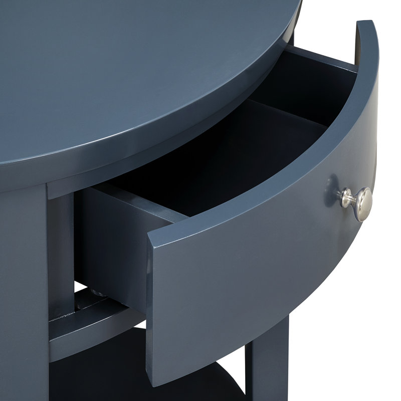 Zaheed End Table with Storage, Bluesteel