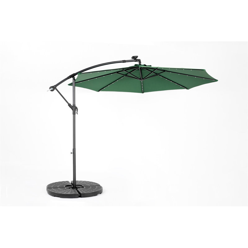 Parasol de marché à DEL 10 pi, Vert foncé