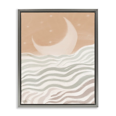 Croissant, lune sur mer, art mural encadré par Elizabeth Medley