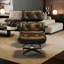 Méridienne Mid-Century en cuir véritable avec repose-pieds, structure en bois massif, pieds en aluminium robuste, mousse à mémoire de forme-133037485