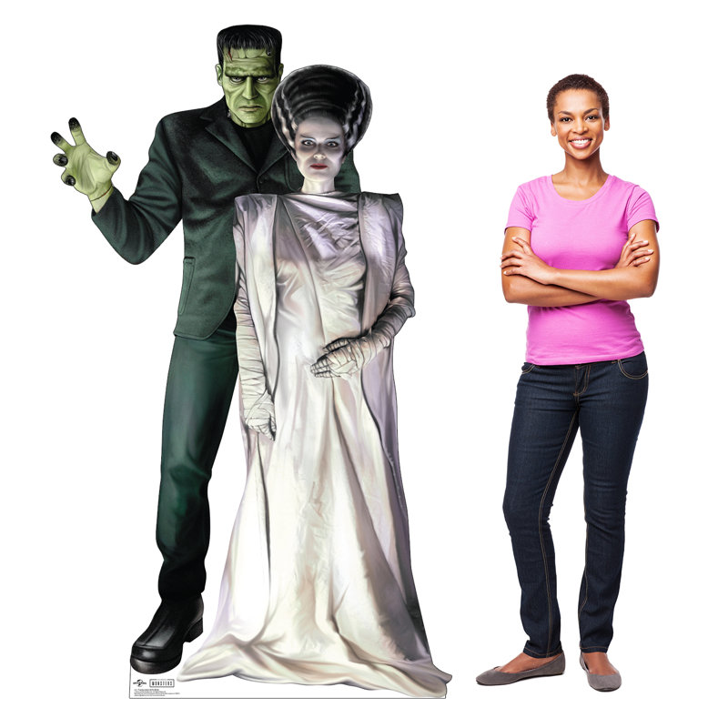 Lifesize Frankenstein and Bride Cardboard Cutout, 76 x 45 inches