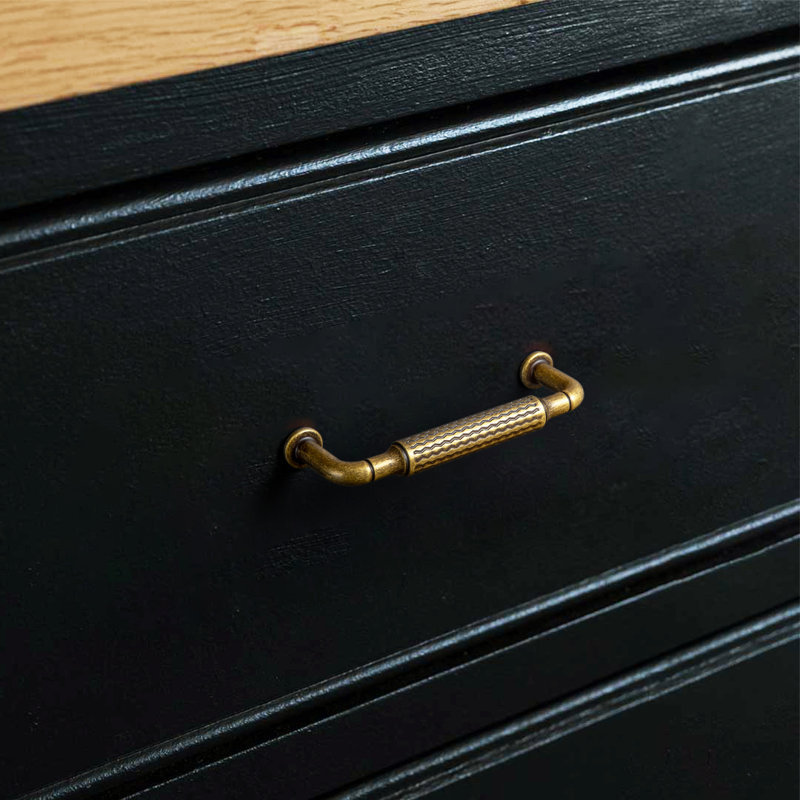 Anti-Slip Wave Pattern Cabinet Pull Multipack, 3 3/4", Antique Brass