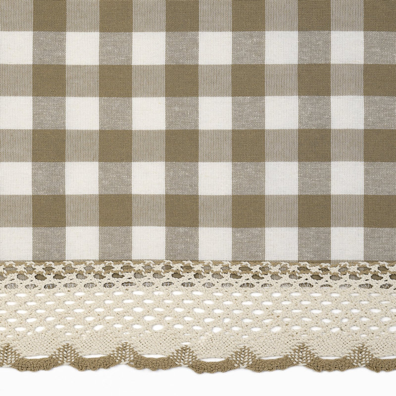 Aerilyn Buffalo Plaid Checkered Gingham Farmhouse Extra Long Window Curtain Panel, Taupe, 42" W x 95" L