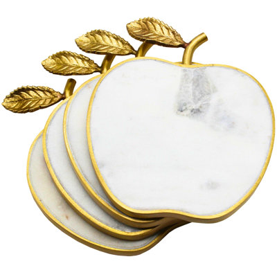 Ensemble de sous-verres en marbre rose