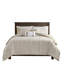 Housse de couette très grand teint en coton à 100% avec rayures de différentes largeurs en chenille taupe et blanche