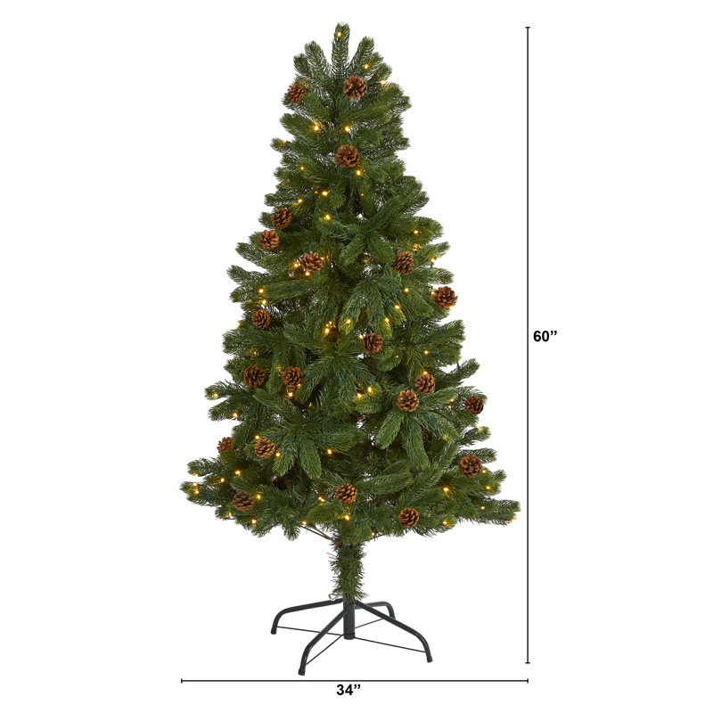 Lighted Artificial Spruce Christmas Tree, 5' H