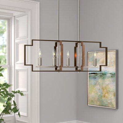 Bartow 5 - Light Lantern/Kitchen Island Square/Rectangle Chandelier with Wrought Iron Accents -  Mercury Row®, 05FC6EAD13284B38A95E50665CF0972B