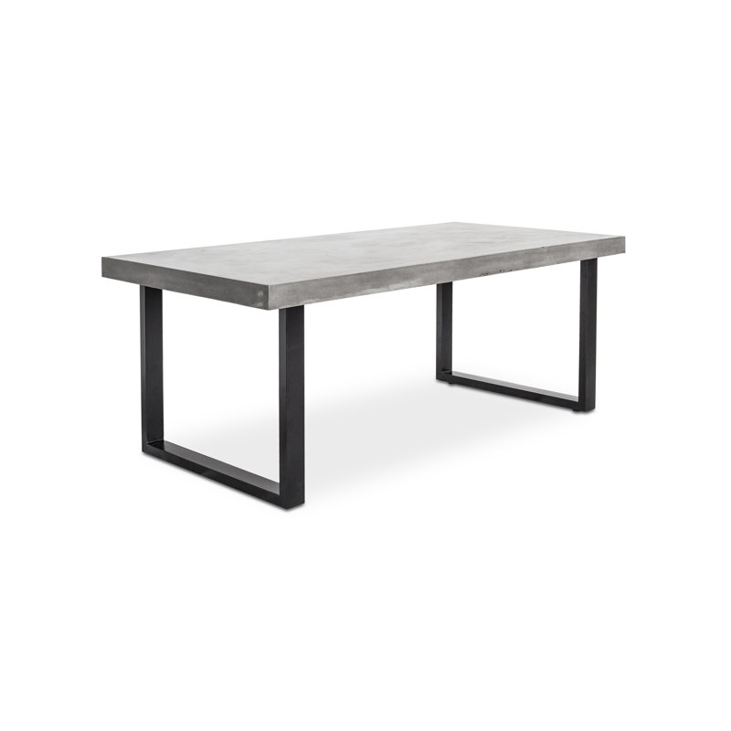 Jedrik Outdoor Dining Table, 30" H x 79" L x 39.5" W, Gray/Black 