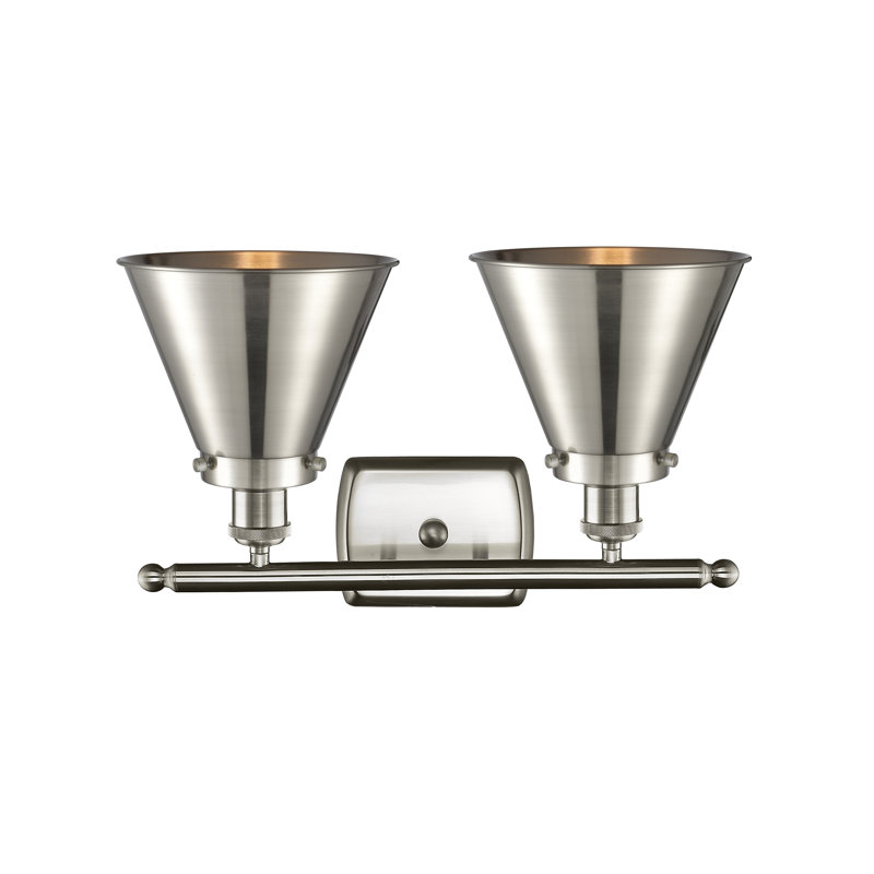 Éclairage pour salle de bain 2 lumières Donovan, DEL, Nickel satiné brossé