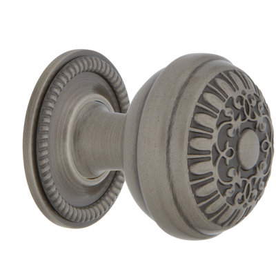 Nostalgic Warehouse Egg And Dart Brass 1 3/8" Cabinet Knob with Rope Rose