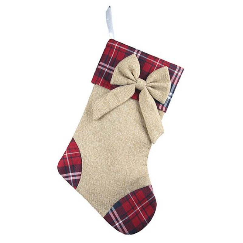 Chaussette en jute et tissu écossais