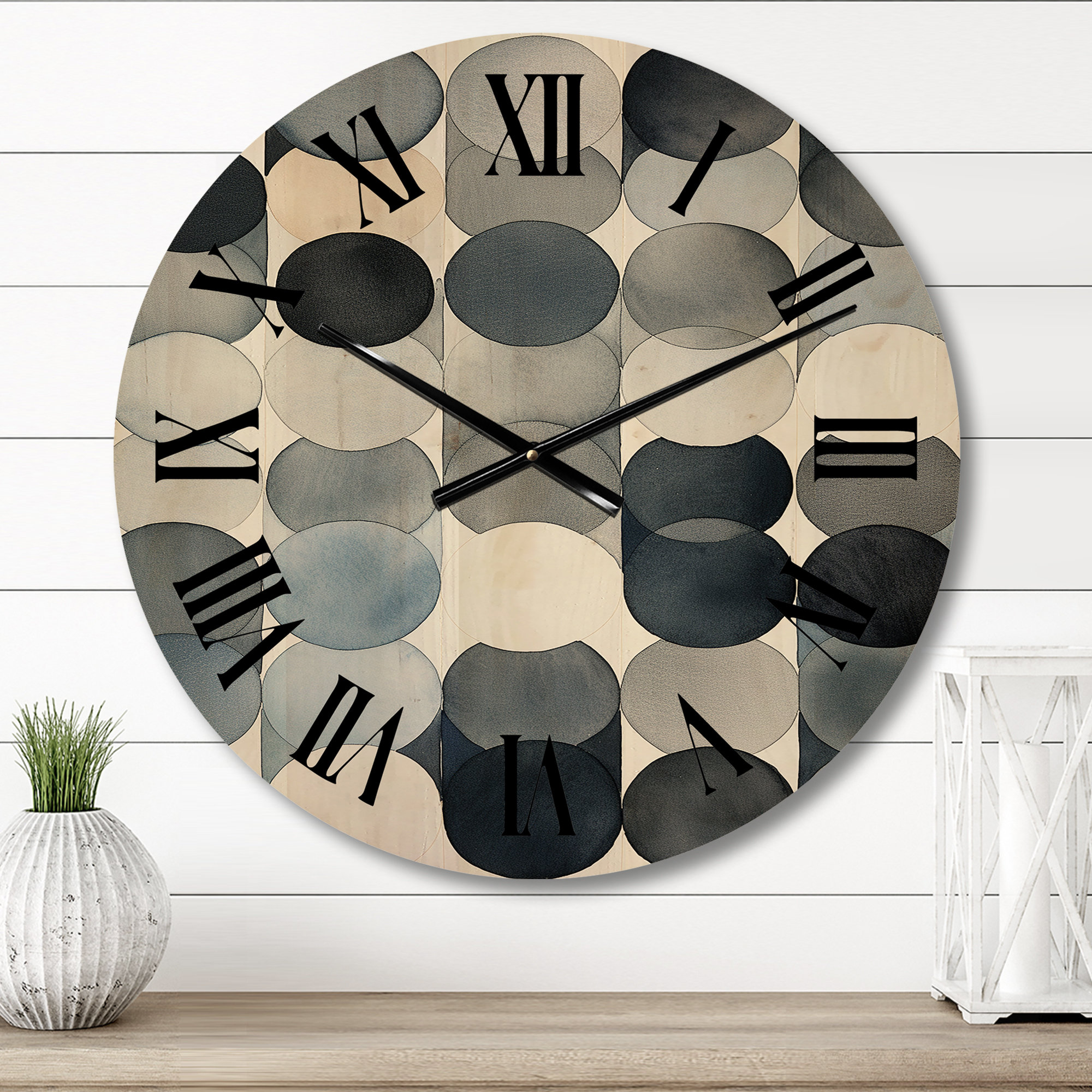 East Urban Home Gentle Indigo Secrets Circular Retro Watercolor II