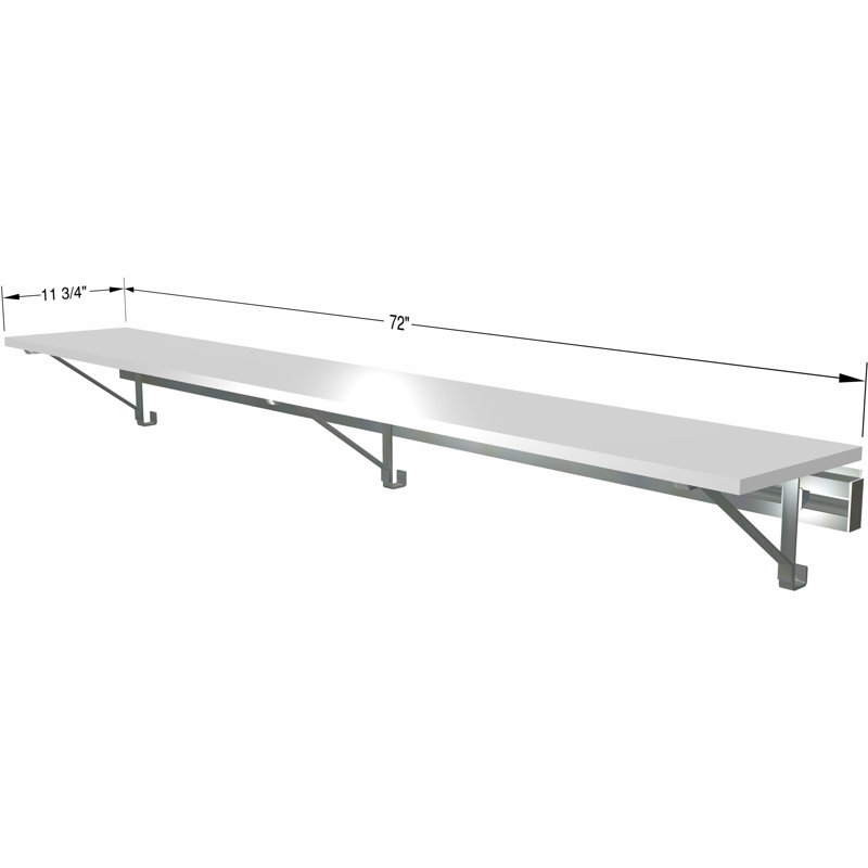 Single Wall Mounted Closet Shelf (SHELF ONLY - no hang), White, 8.75" x 72" x 12.25"