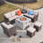 7 - Person Patio Conversation Set with Cushions