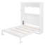 Grand lit escamotable mural avec tablettes, blanc