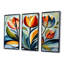 «Green Mid Century Mod Nature Tulip I», ensemble de décorations murales abstraites de style Mid-Century-107212839-107212847