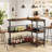 L-Shaped Bar Table with Wine Glasses Holder