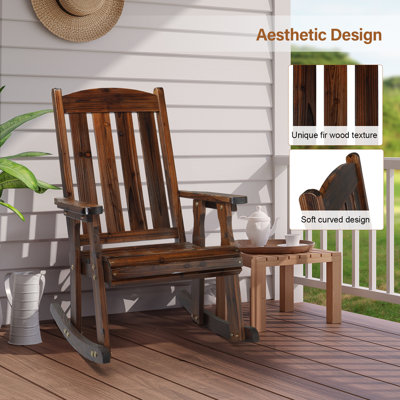 42 In. Fir Wood Patio Rocking Chair