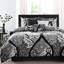 Édredon noir très grand 7 pièces - Couvre-lit en coton avec coussins au motif complexe-126363488-126363491