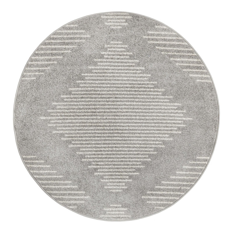 Synthetic Geometric Indoor Rug, Round 4'1"