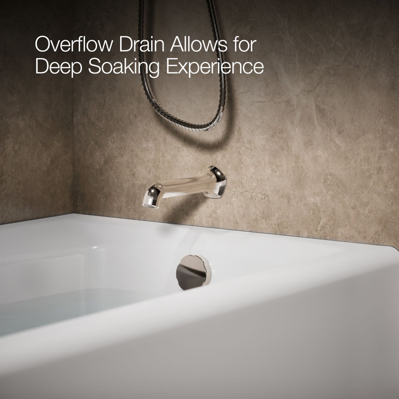 Mendota® 60" x 32" Soaking Bathtub, White, Right