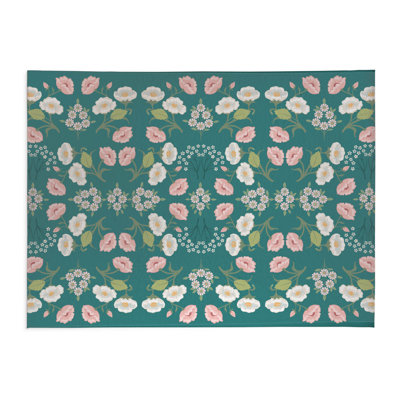 Tapis d'intérieur antidérapant May fleurs