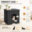 Enceinte de litière pour chat avec porte rabattable, armoire cachée pour chat et table d'appoint, maisonnette en résine résistante aux intempéries-1208738702