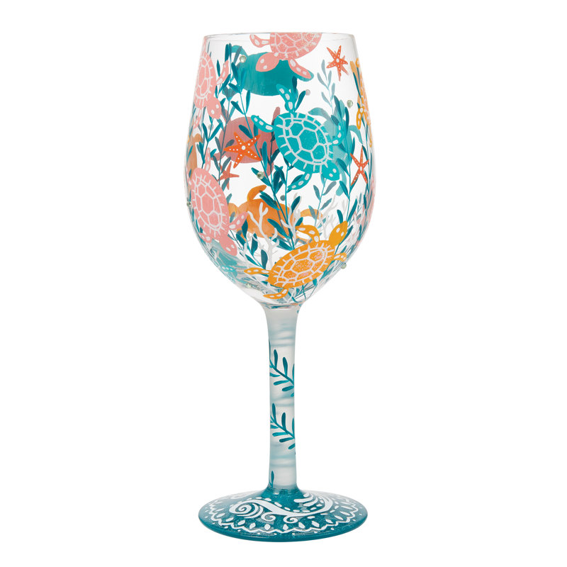 Verre à vin 15 oz Lolita Sea Turtle Delight
