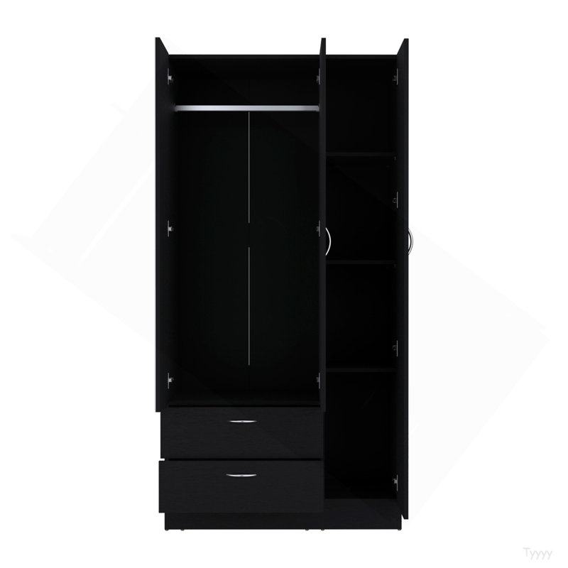 Armoire à miroir 3 portes Riverside, Noir