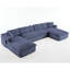 Canapé modulaire surdimensionné en U de 149 pouces de 149 pouces, conception convertible 7 en 1, canapé à 6 places à assise profonde avec accoudoirs roulés mobiles, revêtement en velours côtelé de polyester, poche de rangement latérale, aucun assemblage requis, bleu-256607218-256607223-256607226