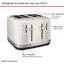 Grille-pain 4 tranches KitchenAid, blanc porcelaine-101772649